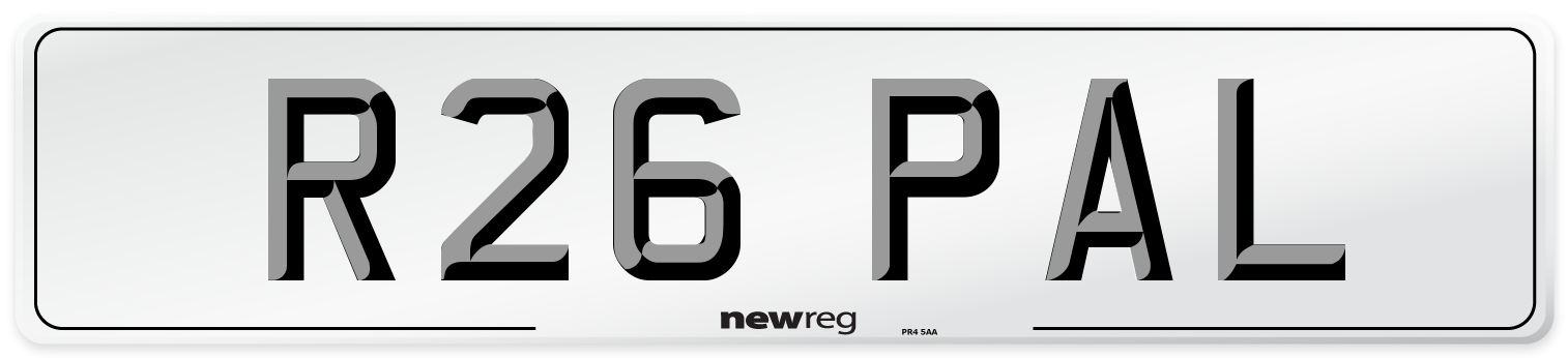 R26 PAL Number Plate from New Reg